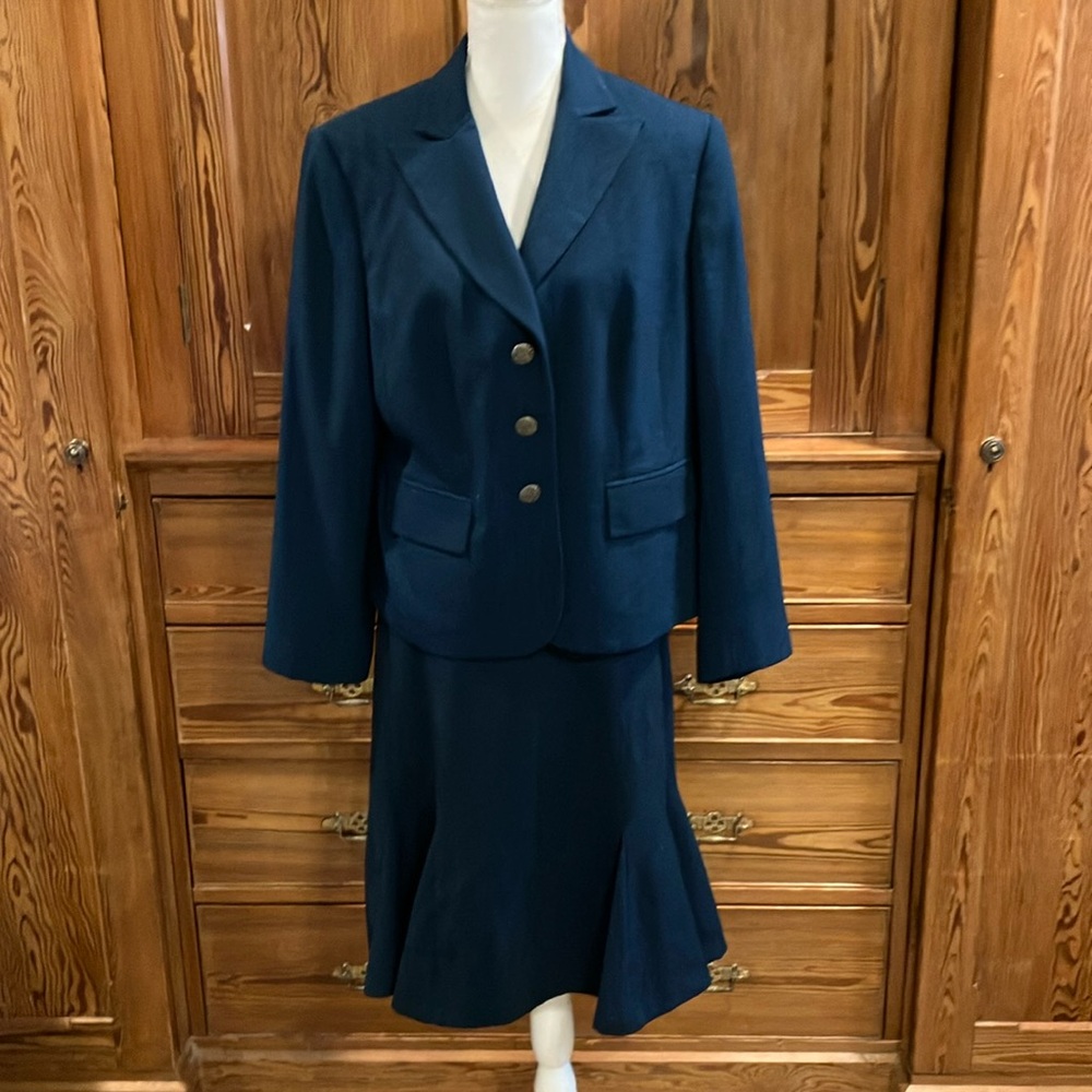 Sag Harbor deep teal jacket 14W skirt 16W set